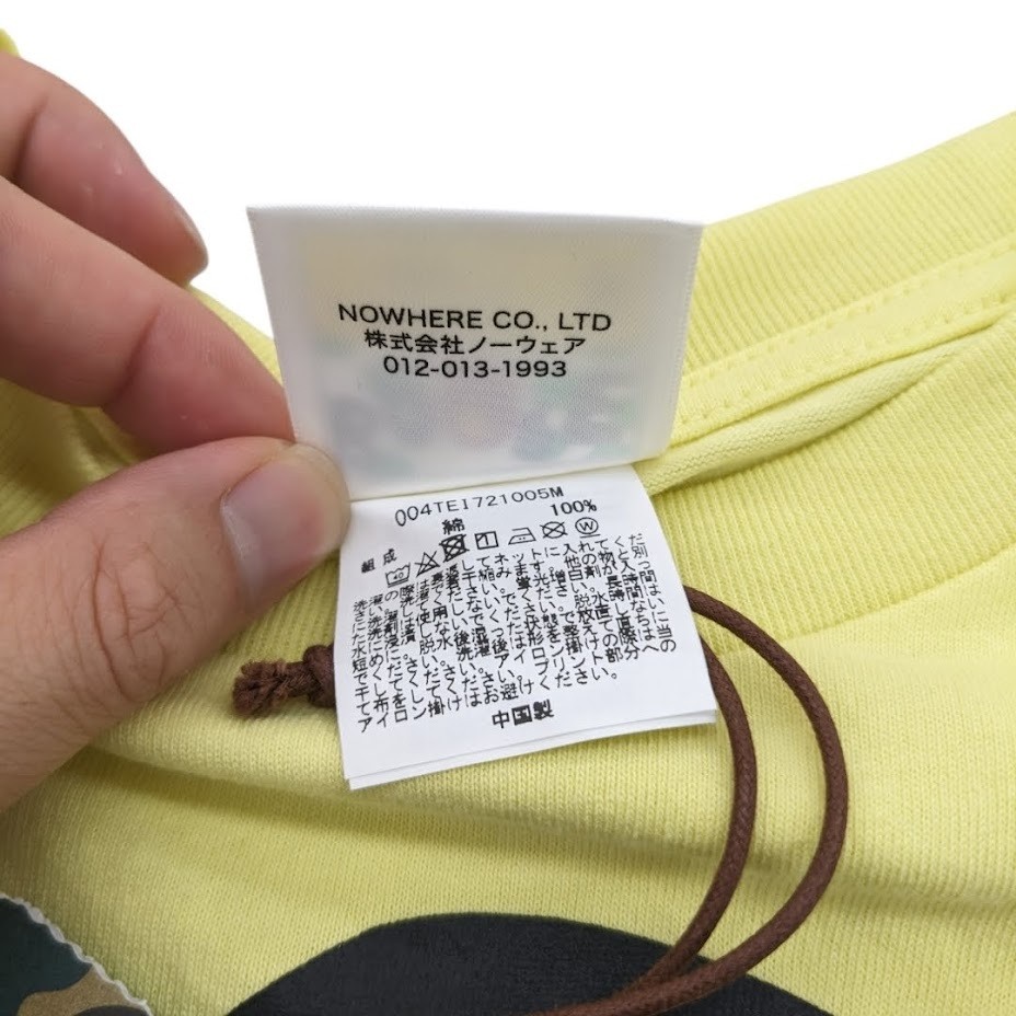 A BATHING APE BAPE CAPTAIN APE Ape Crossbone College Tee T shirt Yellow Size M thumbnail 5