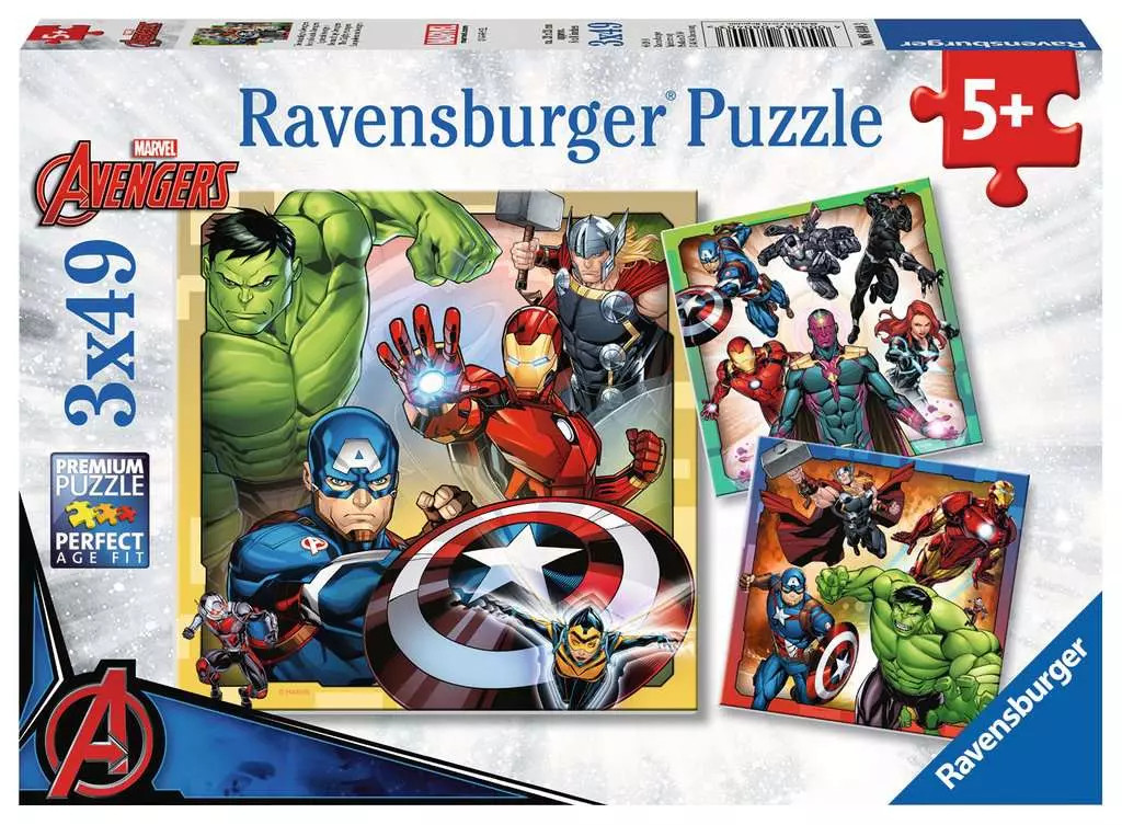 4005556080403 Puzzle 3x49 elementw Avengers Ravensburger 4990₽