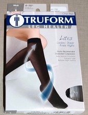 Truform Compression Ladies Sheer Knee Highs 1763BL-LF - Black - Large - 1 Pair