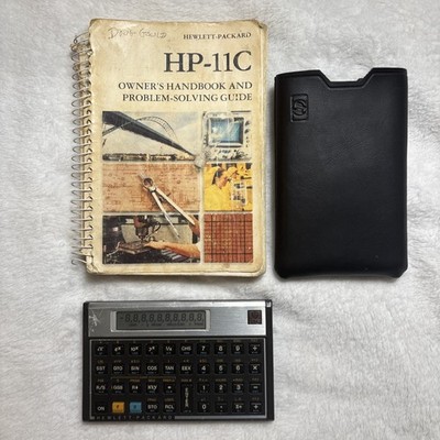 HP 11C Vintage Calculator Bundle PASSED INTERNAL DIAGNOSTICS w/ Manual And Case