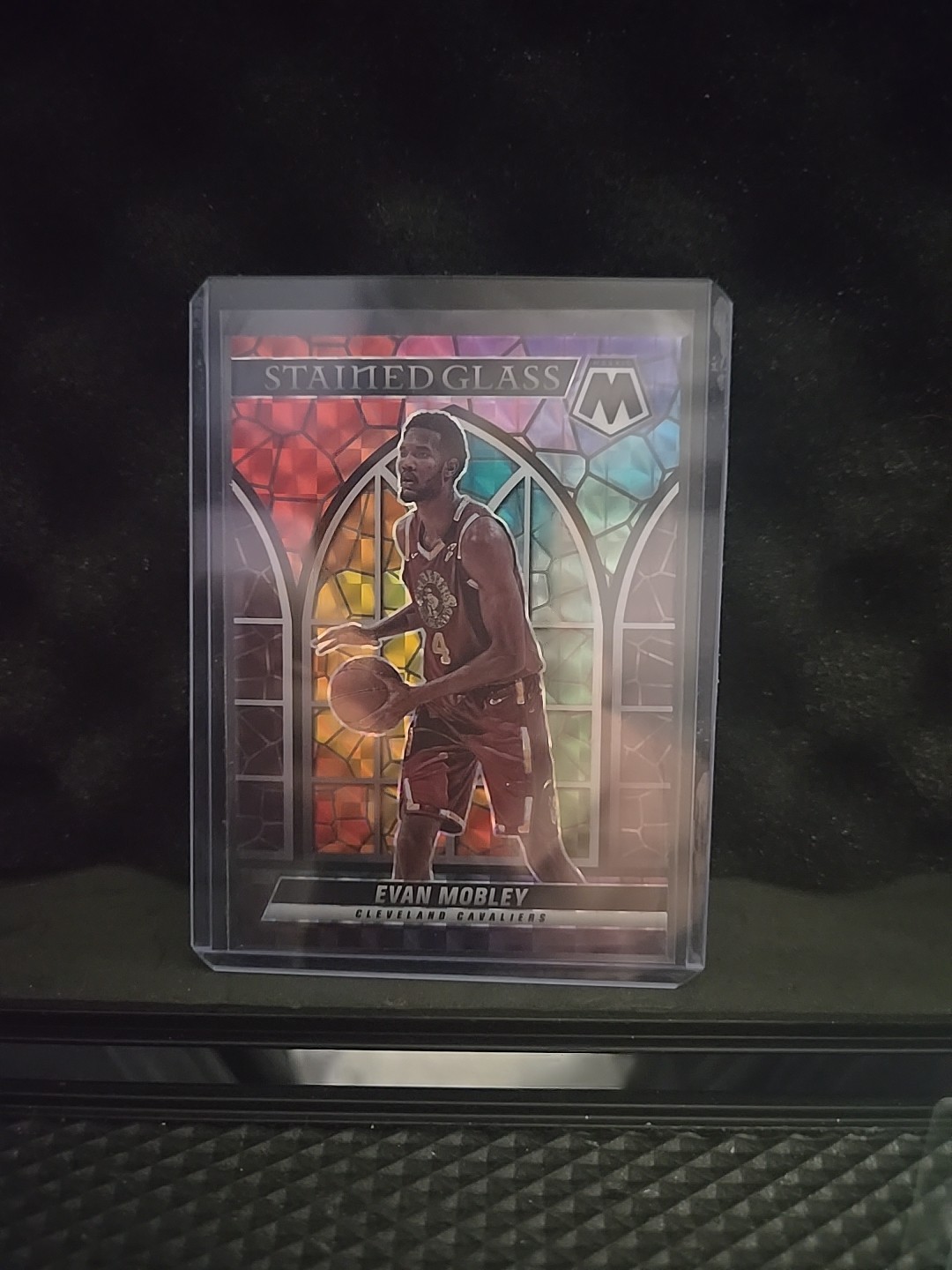 2021-22 Mosaic Evan Mobley #10 Rookie Stained Glass Case Hit SSP Cavs
