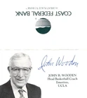 John Wooden Signed Buisness Card UCLA Bruins Basketball HOF