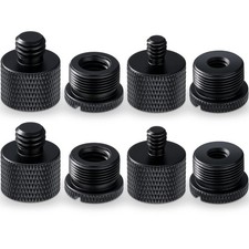 8Pcs Mic Stand Adapter Screw Thread Adapter for Microphone, Black 