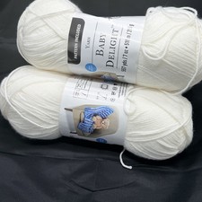 Lot of 3 Loops & Threads Baby Delight Yarn Wh...