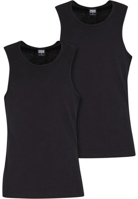 Urban Classics Tank-Top Herren Ribbed Undershirt 2-Pack schwarz Basics