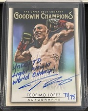 2021 Teofimo Lopez UD Goodwin Champions Rookie RC Boxing Inscription Auto #/75