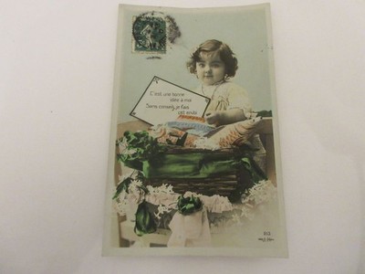 CP POSTCARD MESSAGE LITTLE GIRL: IT'S A GOOD IDEA FOR ME...