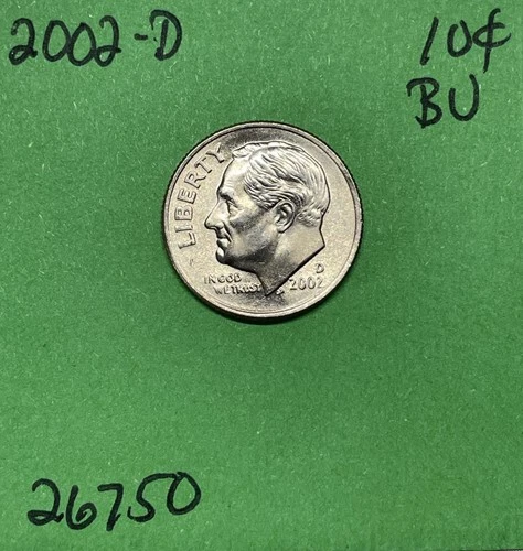 2002 D Roosevelt Dime 10c Gem BU Uncirculated US Coin See Pics