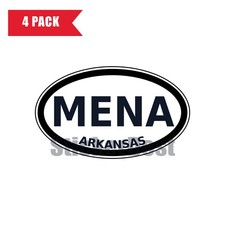Arkansas Mena Oval Sticker 4 Pack 3x2 Inch