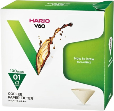 Natural V60 Paper Coffee Filters Size 01 - 100 Count Box for Perfect Brews