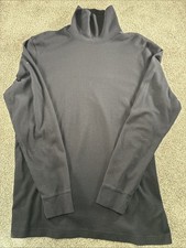 St Johns Bay Shirt Mens Extra Large Tall XLT Black 100 Cotton Long Sleeve