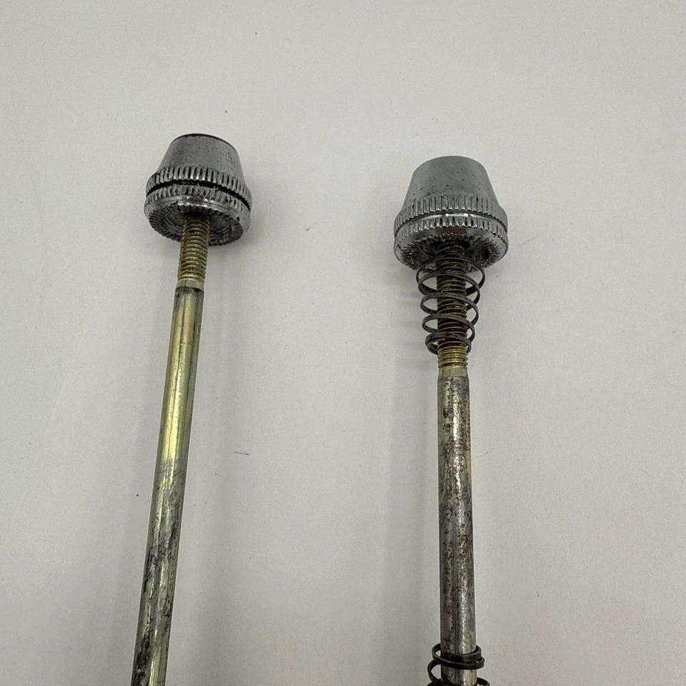 Vintage Shimano Skewer Set Silver Quick Release QR Road Eroica Metal Rear /front - Image 3 of 4