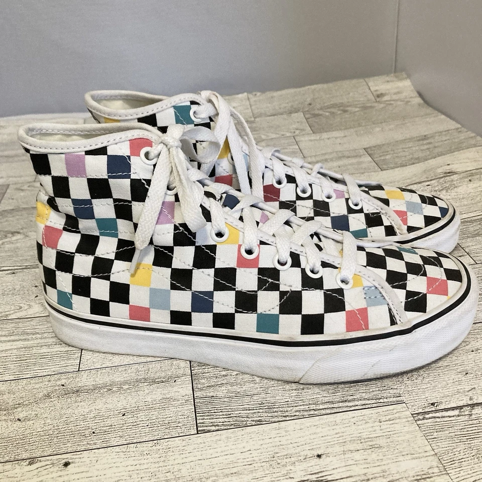 Zapatos VANS OTW M 6.5 | W 8 Retro Años 90 Salvados por la Campana Fiesta Checkerboard Sk8-Hi Foto 3 de 4