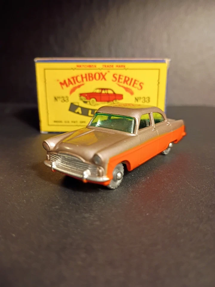 Matchbox #33A Ford Zodiac серебро/оранжевый 1957 в редкой оригинальной коробке C - Изображение 3 из 4
