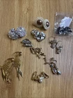Vintage 50s 60s Costume Jewelry Earring Lot Clip On Screw Back Rhinestone