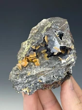 Wulfenite, Chalcedony, Finch Mine, Chilito, Gila County, Arizona, USA