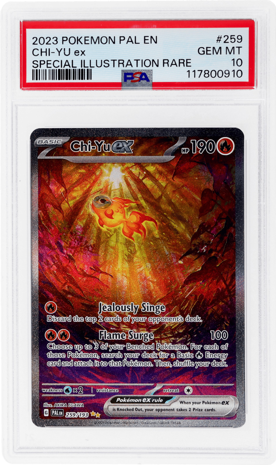 2023 Pokemon SV Paldea Evolved Chi-Yu Ex Special Illustration Rare #259 PSA 10