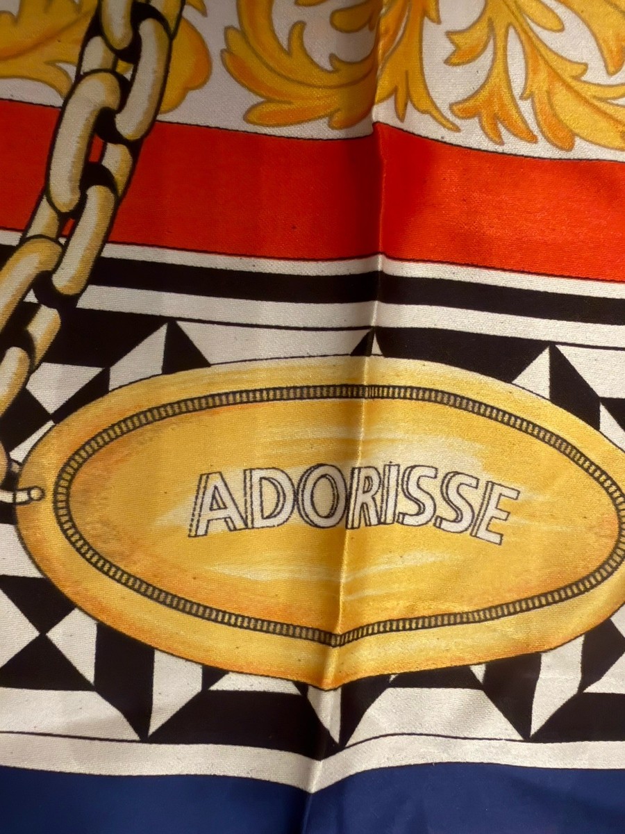 Vintage JAFRA ADORISSE polyester scarf made in Italy No Snags tempus Fugit 1990s View 3