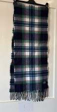 Image of New Joules Bracken Blue Green Mix Check Fringed Scarf 66x13" (Exc Fringe)