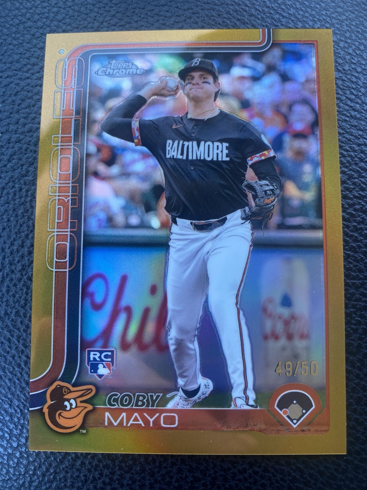 Coby Mayo 2025 Topps Chrome True Gold /50 RC  #120