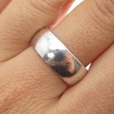 925 Sterling Silver Vintage Wedding Wide Band Ring Size 10.25