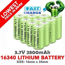 2800mAh Batteries CR123A 16340 Rechargeable Battery / Smart Charger Lot UK