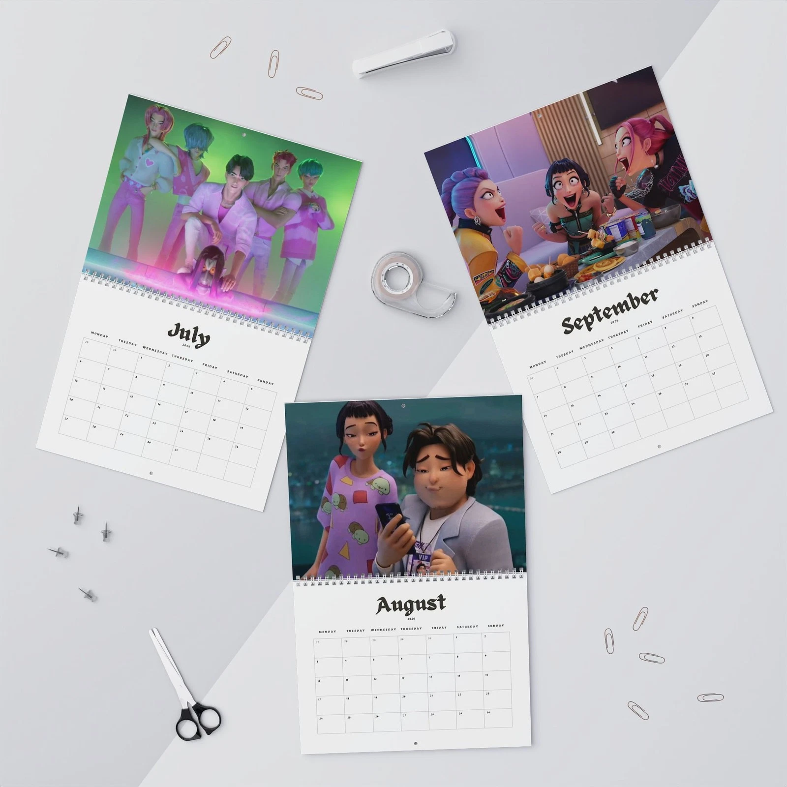 Kpop Demon Hunters 2026 Wall Calendar - Movie Inspired