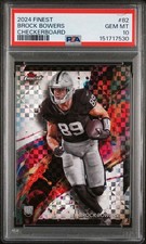 2024 Topps Finest - Common Brock Bowers #82 Checkerboard Refractor (RC)