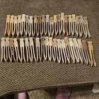 Lot Of 41 Flat Round HeadedVintage Wooden Clothespins Round  4"