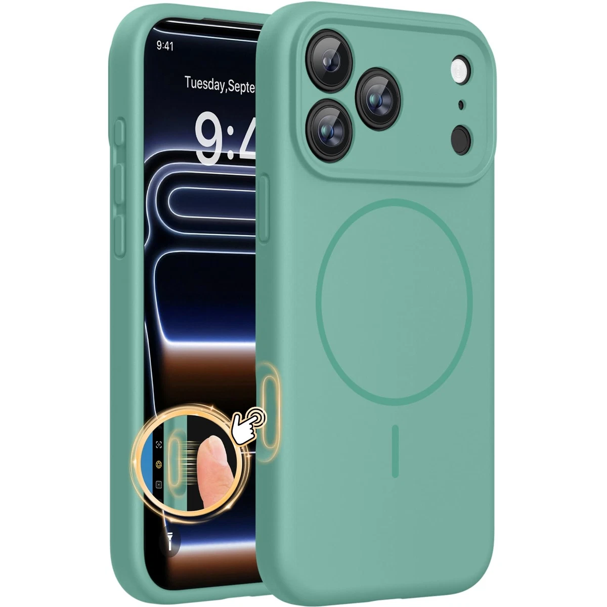 iPhone 17 Pro Max MagSafe Case 3mm Camera Cover – Midnight Green