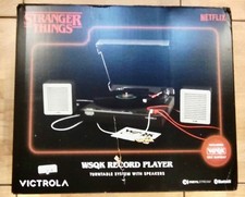 Stranger Things WSQK Record Player Turntable With Speakers New Read Description