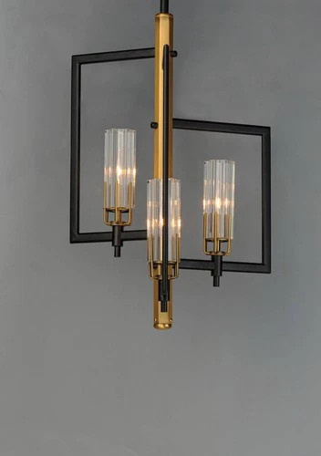 Maxim Flambeau 12 3/4" Wide Black Antique Brass 3-Light Pendant - Picture 3 of 5