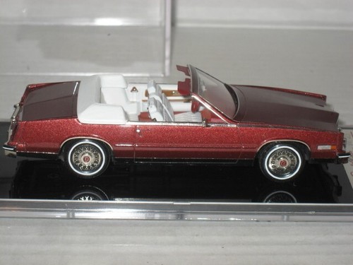 EMC 1985 Cadillac Eldorado Biarritz Cabriolet Top Down Cabrio 1/43 Burgundy - Picture 7 of 7