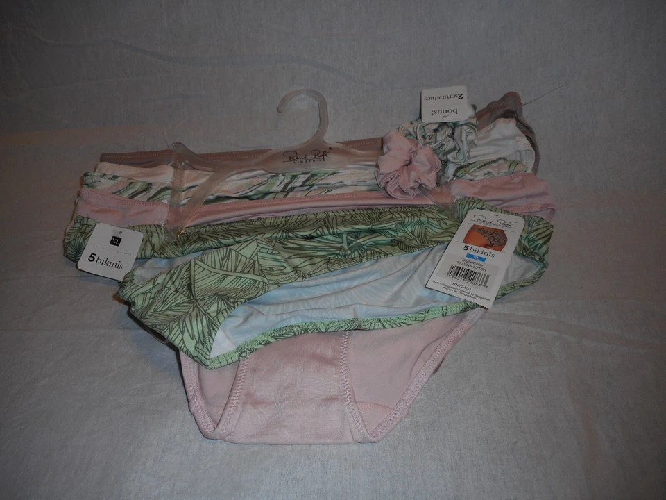 5 pK Rene Rofe Bikini & Thongs Medium,Large Extra Large Panties With 2 scrunchie - Image 2 of 4