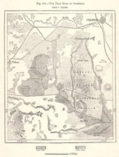 The Peat Bogs of Coesfeld. Germany. Sketch map 1885 old antique plan chart