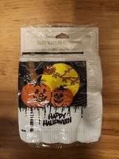 Vintage American Greetings Mini Napkin Coasters Halloween Pumpkins 1977 NOS 12ct