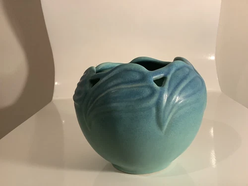 Vintage Van Briggle Blue Philodendron Vase Col Spgs