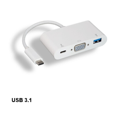 Kentek USB 3.1 Type C to USB 3.0 A/C/VGA Combo Adapter TV Notebook SmartPhone