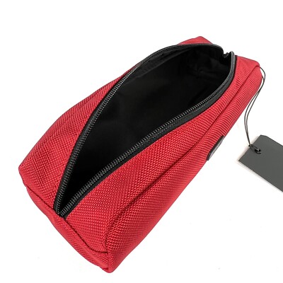 TUMI Accent Accessory Cord Pouch Red and Black with Silver