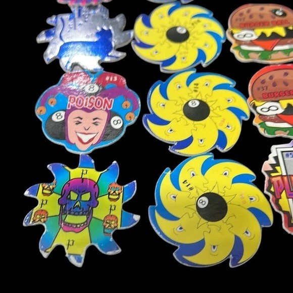 POGS Vintage 90s Milk Caps Set of 16 Irregular Shapes Collectible Game - Image 3 of 4