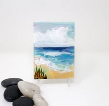 ACEO Original Seascape Beach  Paintings ATC Collectable Heavy  Paper S3005