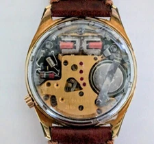 ACCUTRON 218 CLEAR EXHIBITION CASE BACK W/ RING with before and after photos