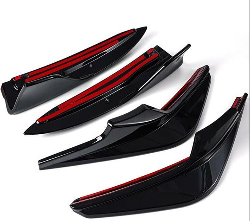4* Borde de esquina protector de parachoques delantero y trasero negro brillante para Nissan Sentra 20-2023 - Imagen 10 de 11