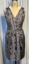 Banana Republic Womens Brown /Taupe Animal Print Sleeveless Silk Dress Sz 4 Used
