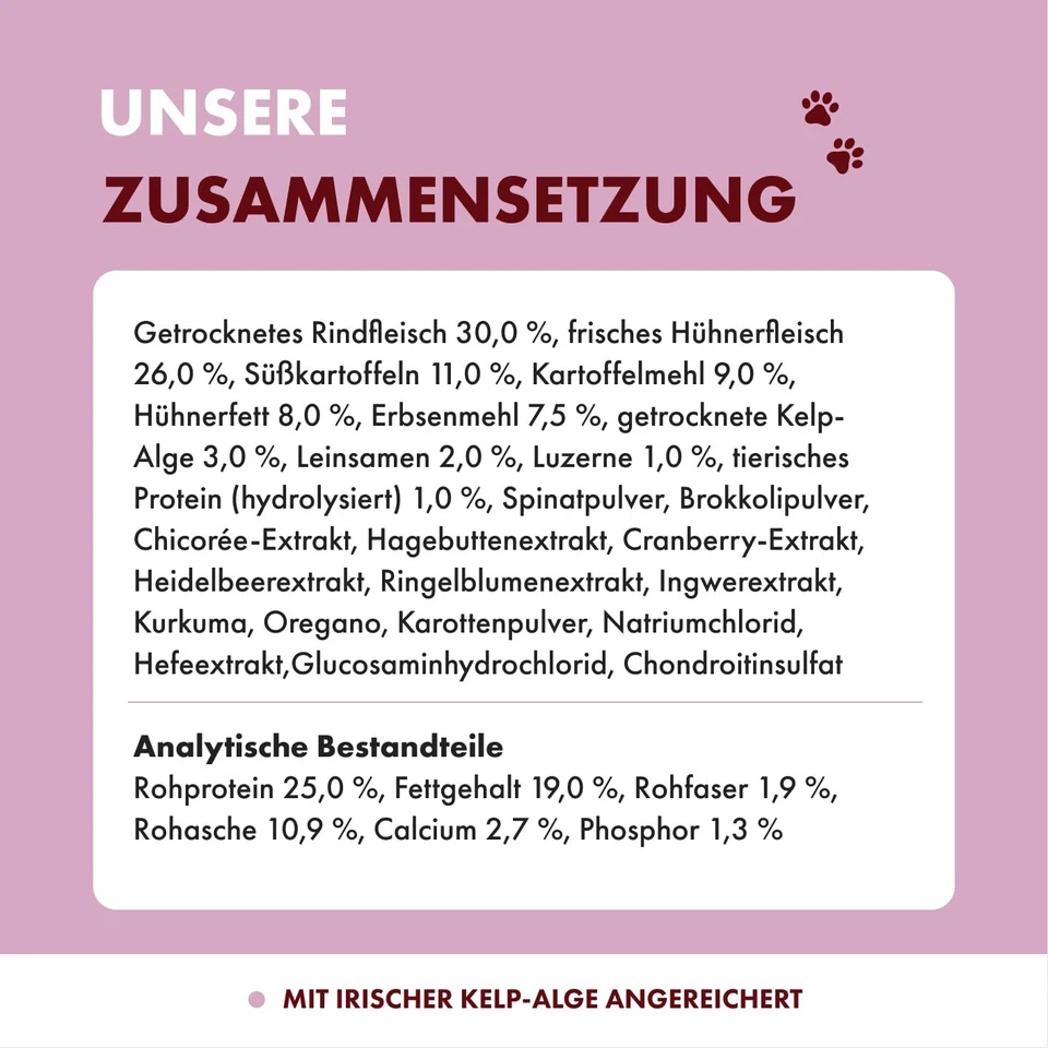 Trockenfutter Adult | 12kg | Weiderind & Freiland-Huhn mit Kelp-Alge | Hoher ... - Bild 4 von 4