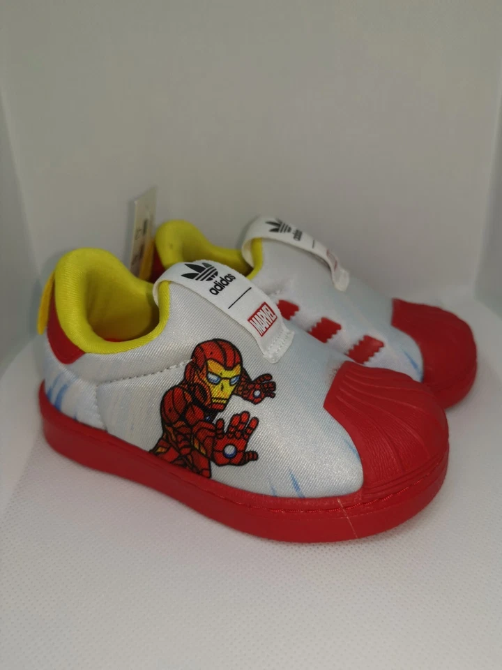 Adidas Superstar 360 I "Marvel Iron Man" Zapatos sin cordones para niños pequeños Blanco FX4883 Foto 3 de 3