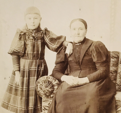 #ad #ad Cabinet Card Seated Grandmother w Granddaughter Albumen Photo Muskegon MI $17.24