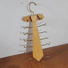 Vintage Wood Tie Hanger 12 hooks