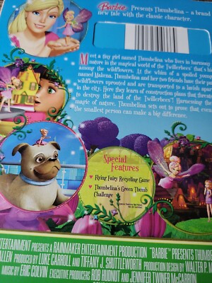 Barbie Presents: Thumbelina (DVD, Widescreen, 2009) With Cardboard