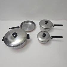 4 Piece Pan Set Stainless Steel Copper Bottom Made In Korea With Lids